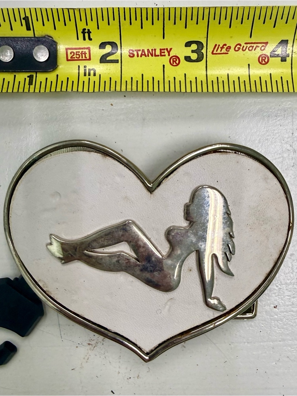 Heart-Shaped Silver Tone BELT BUCKLE - TRUCKER BABE Men Accessories Jewelry